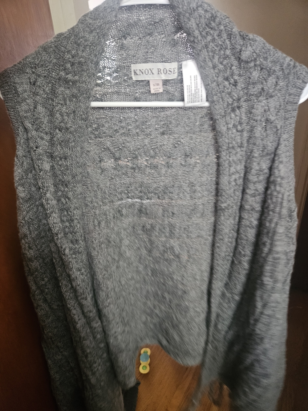 Knox Rose Gray Open-Front Cable Knit Cardigan
